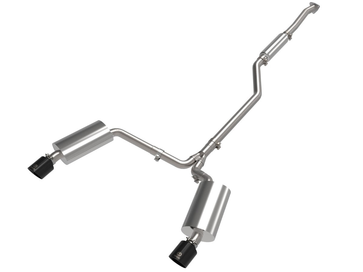 aFe 49-36629-B Takeda 2-1/2 IN to 2-1/4 IN 304 Stainless Steel Cat-Back Exhaust System w/ Black Tip