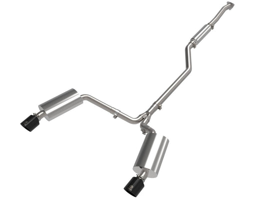 aFe 49-36629-B Takeda 2-1/2 IN to 2-1/4 IN 304 Stainless Steel Cat-Back Exhaust System w/ Black Tip
