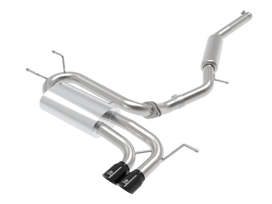 aFe 49-37005-B Takeda 2-1/2 IN to 2-1/4 IN 304 Stainless Steel Cat-Back Exhaust w/ Black Tip