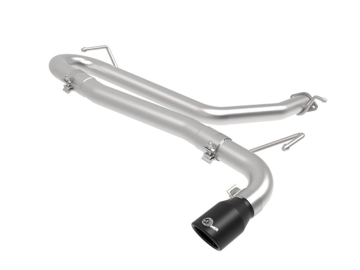 aFe 49-37017NM-B Takeda 2-1/2 IN 304 Stainless Steel Axle-Back Exhaust System w/ Black Tip - No Muffler