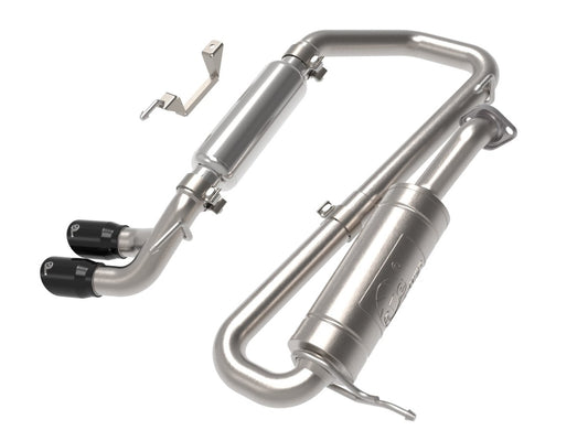 aFe 49-37020-B Vulcan Series 2-1/4 IN 304 Stainless Steel Cat-Back Exhaust w/ Black Tip