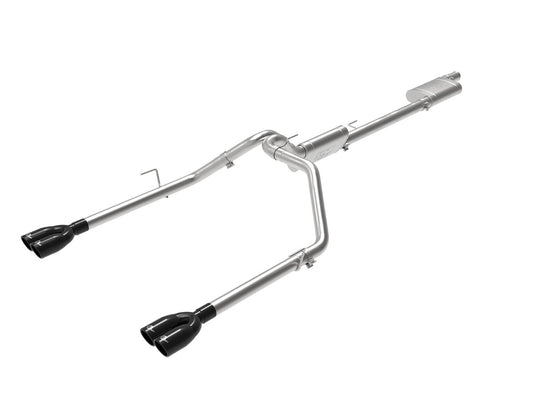 aFe 49-38084-B Vulcan Series 3 IN to 2-1/2 IN 304 Stainless Steel Cat-Back Exhaust w/ Black Tip