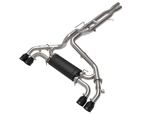 aFe 49-38098-B Vulcan Series 3 IN to 2-1/2 IN 304 Stainless Steel Cat-Back Exhaust System w/ Black Tip