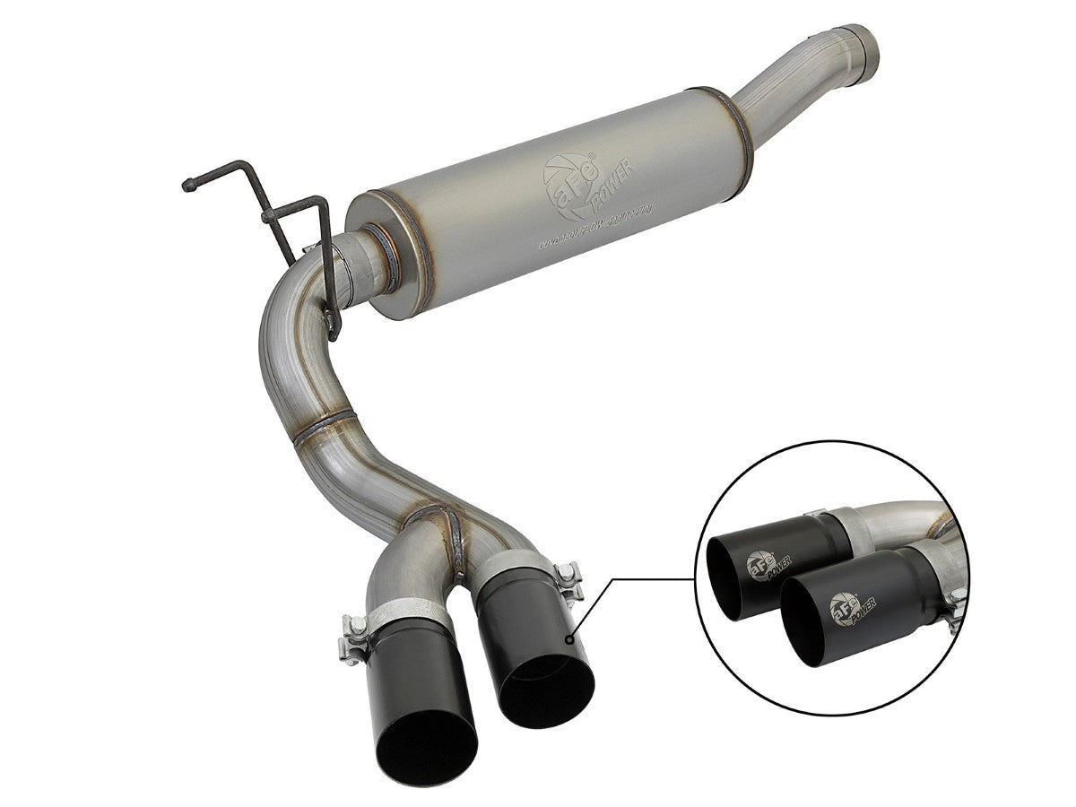 aFe 49-42057-B Rebel Series 3-1/2 IN 409 Stainless Steel Cat-Back Exhaust System
