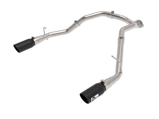 aFe 49-42080-B Large Bore-HD 3 IN DPF-Back Stainless Steel Exhaust System w/ Black Tip