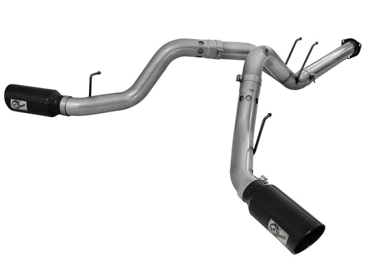 aFe 49-43122-P aFe Large Bore-HD 4in 409 Stainless Steel DPF-Back Exhaust w/Polished Tips 15-16 Ford Diesel Truck