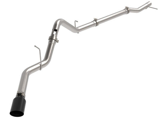 aFe 49-44144-B Large Bore-HD 3 IN 409 Stainless Steel DPF-Back Exhaust System w/ Black Tip