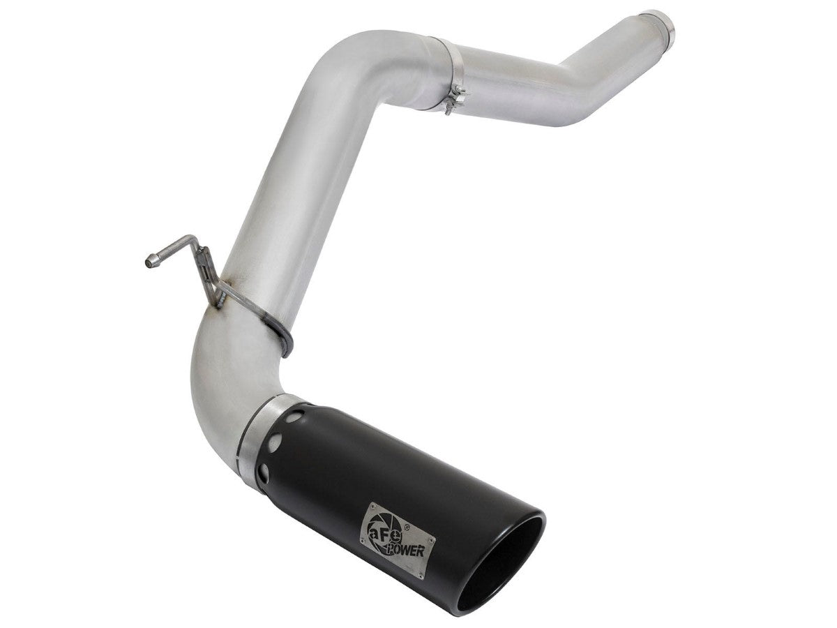 aFe 49-46112-B Large Bore-HD 5 IN DPF-Back Stainless Steel Exhaust System w/ Black Tip
