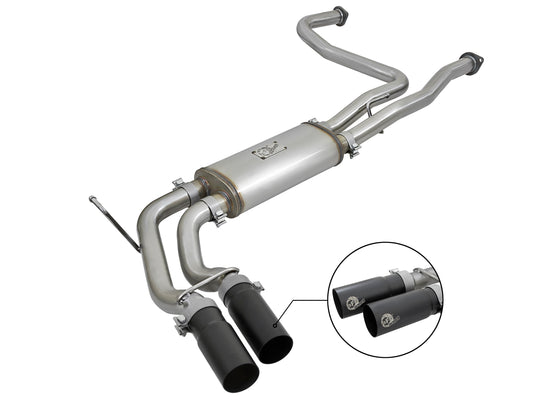 aFe 49-46124-B Rebel Series 2-1/2 IN 409 Stainless Steel Cat-Back Exhaust System