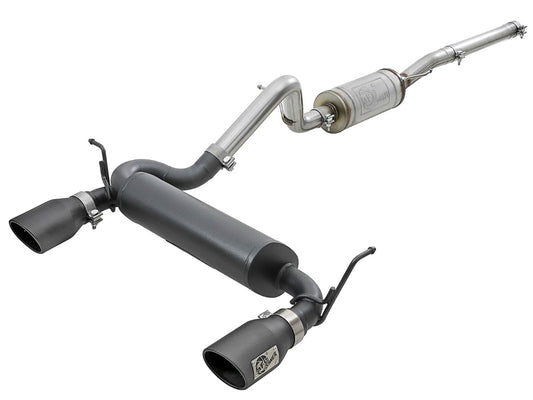 aFe 49-48062-B Rebel Series 2-1/2 IN 409 Stainless Steel Cat-Back Exhaust System