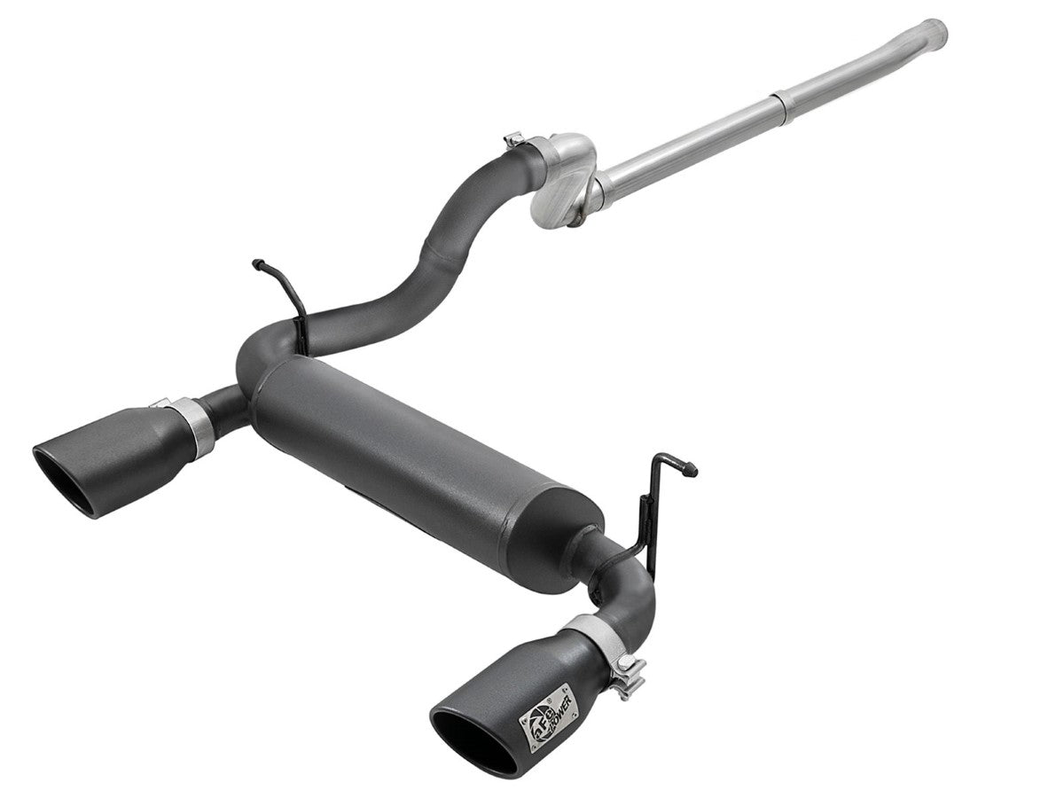 aFe 49-48076-B Rebel Series 2-1/2 IN 409 Stainless Steel Cat-Back Exhaust System