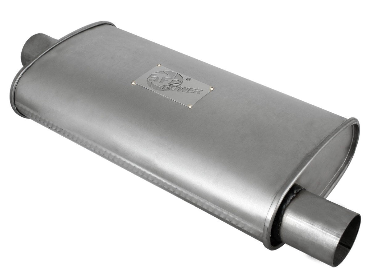 aFe 49M00002 Scorpion 2-1/2" Aluminized Steel Chambered Center-Offset Muffler