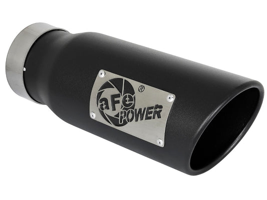 aFe 49T35451-B12 MACH Force-Xp 409 Stainless Steel Clamp-on Exhaust Tip Black Right