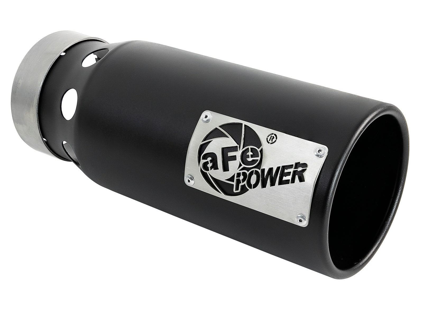 aFe 49T40501-P122 aFe SATURN 4S 4in SS Intercooled Exhaust Tip - Polished 4in In x 5in Out x 12in L Bolt-On