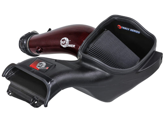 aFe 57-10030KR Track Series Red Kevlar Carbon Fiber Cold Air Intake System w/ Black Pro 5R Filter